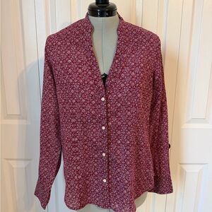 American Eagle Outfitters Maroon Button-Down Shirt
